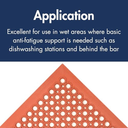 NoTrax 3' x 10' Anti-Fatigue Lightweight Restaurant Rubber Floor Mat with - color: Black, size: 3' x 10'