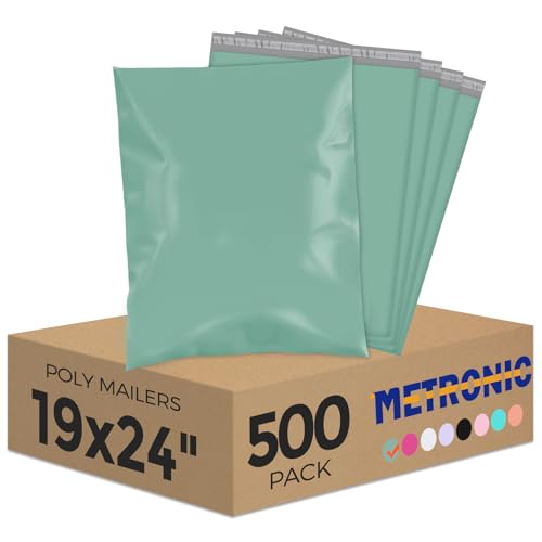 Metronic Poly Mailers 19x24 500PC Shipping Bags for Clothes Small Business - color: Grayed Jade Green, size: 19x24 500PC