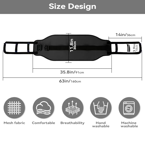 Transfer Belt for Elderly 6 Handles, Transfer Sling Gait Belts for Seniors,Heavy Duty Patient Lift with Straps, Mobility Standing and Lifting Aid for Disabled,Elderly Safely Move from Wheelchair & Bed - color: Black-d