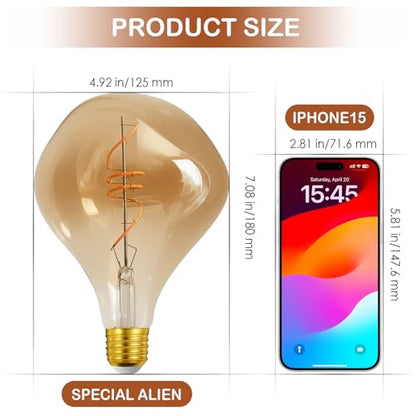4W Filament 2700K Warm Lights,Dimmable E26 Lamp Base,1-Pack - color: Golden Special Alien (Dimmable)