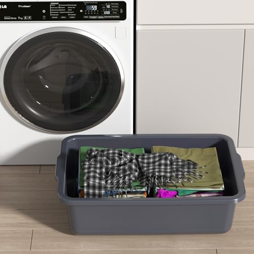 4-Pack 35 L Large Bus Tubs Restaurant, Commercial Bus Tub, Gray - size: 35 L without Lid