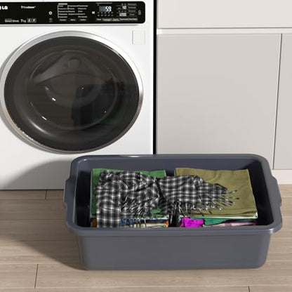 4-Pack 35 L Large Bus Tubs Restaurant, Commercial Bus Tub, Gray - size: 35 L without Lid