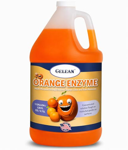 Multi-Purpose Probiotic Enzyme orange Cleaner, 1 Gallon (128 oz.) - Pet Stain and Odor Remover - Concentrated - Professional & Home Strength Drains, Floors, Bathrooms, Toilets Trash Can, Made in USA