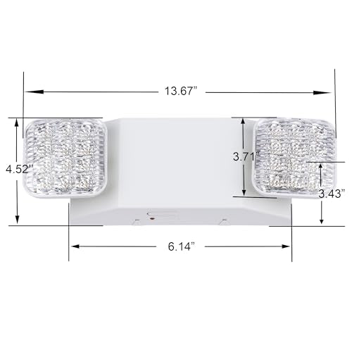 GRUENLICH LED Emergency Light for Business, Battery Backup, 6 Pack - size: 6-Pack