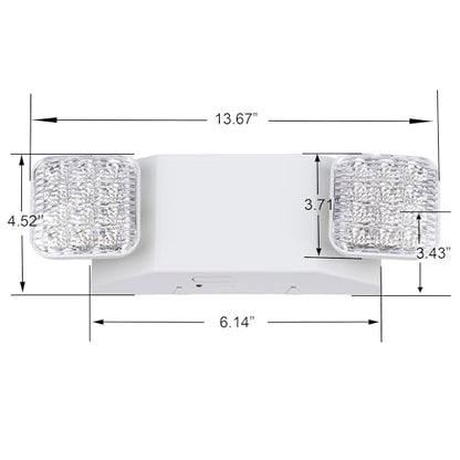GRUENLICH LED Emergency Light for Business, Battery Backup, 6 Pack - size: 6-Pack