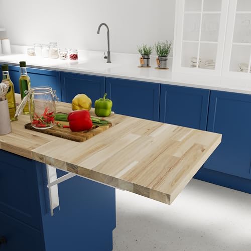 Howizz Acacia Butcher Block Shelf 12 x 24 x 1.5 Inches, Unfinished Solid Wood Countertop Shelf Board, Wooden Plank Board - color: Acacia - Finger Joint - Natural - Unfinished, size: 24"L x 12"W x 1.5"Th