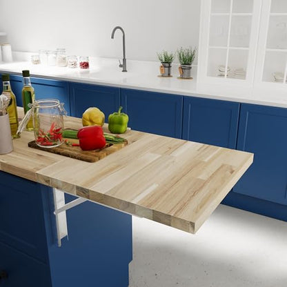 Howizz Acacia Butcher Block Shelf 12 x 24 x 1.5 Inches, Unfinished Solid Wood Countertop Shelf Board, Wooden Plank Board - color: Acacia - Finger Joint - Natural - Unfinished, size: 24"L x 12"W x 1.5"Th
