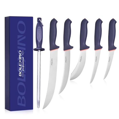 6PCS Butcher Knife Set for Meat Cutting – Stainless Steel Blades - style: 6PCS Knife Set