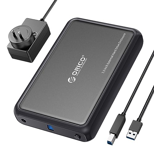 ORICO External Hard Drive Enclosure for 3.5 2.5 Inch SATA SSD HDD, up to 20TB Capacity, USB 3.2 Gen 1 High Transmission Speed, UASP and Trim Enabled, Compatible with WD Seagate Toshiba Samsung