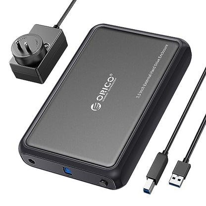 ORICO External Hard Drive Enclosure for 3.5 2.5 Inch SATA SSD HDD, up to 20TB Capacity, USB 3.2 Gen 1 High Transmission Speed, UASP and Trim Enabled, Compatible with WD Seagate Toshiba Samsung