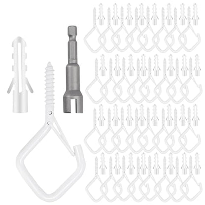 32 Pcs 2.36IN Ceiling Hooks with Safety Buckle for Plants - color: White, size: 32Pcs