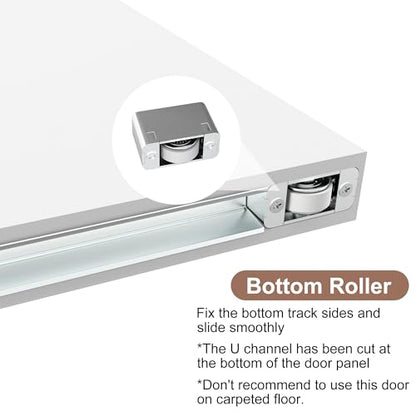 JUBEST 30"x84" Flush Concealed Barn Door with Soft Close Hardware Kit - size: 30"x84"