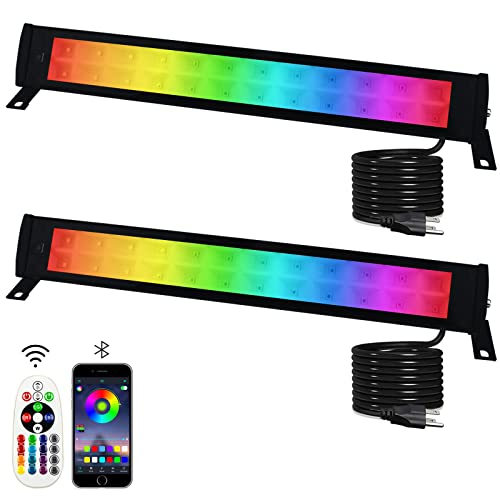 2 Pack 50W RGB Wall Washer Light, Indmird Stage Wash Light Bar, RGB Light Bar, Warm 3000K & 16 Million Colors&Timing& Music Sync, for Commercial Lighting, Birthday Party, Garden Lighting, Wall Display - size: 50W RGB+Warm*2