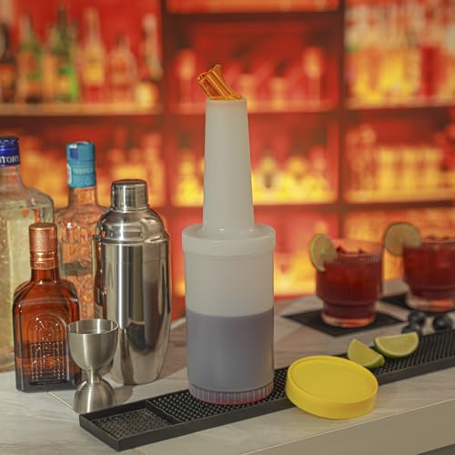 Restaurantware 1 qt Yellow Plastic Quick Pour Storage Container Bottle - color: Yellow, size: 32 Ounces