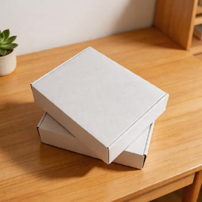 Fishat 13" x 10" x 3" White Corrugated Cardboard Shipping Boxes Set of 25 - size: 13" x 10" x 3"