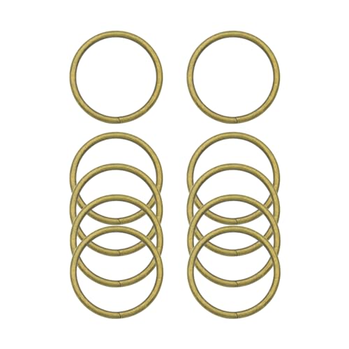 40pcs 4 Sizes O Rings Welded Strong Metal Heavy Duty Round Ring for Pet Collars Buckle Belts Strap Webbing Sewing - color: 3/2"(38mm) Bronze 10pcs