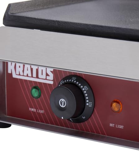 Kratos Commercial Electric Panini Sandwich Grill with Smooth Plates, 9" x 9" Cooking Surface, Commercial Countertop Panini Press, 120V, 1750W (29Y-018) - size: Small w/ Smooth Plates