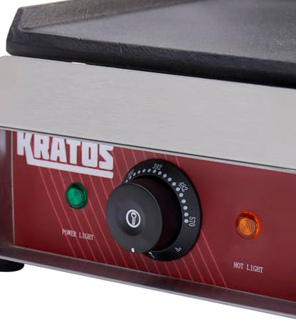 Kratos Commercial Electric Panini Sandwich Grill with Smooth Plates, 9" x 9" Cooking Surface, Commercial Countertop Panini Press, 120V, 1750W (29Y-018) - size: Small w/ Smooth Plates