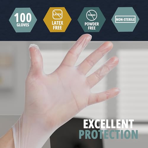 MED PRIDE Vinyl Exam Medical Gloves,Powder & Latex-Free,X-Large,100-Count - size: X-Large (Pack of 100)