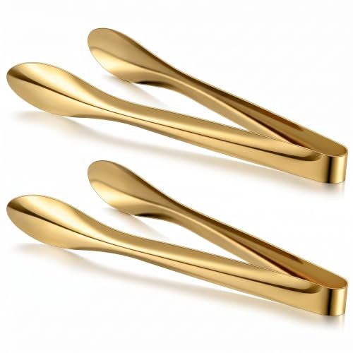 2 Pack Gold Polished Serving Tongs 12 Inch - color: Gold, size: 12 Inch