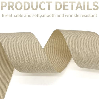2" Beige Wide Webbing Straps 12yd for Lawn Chair,Bag &Sewing - color: Beige 08