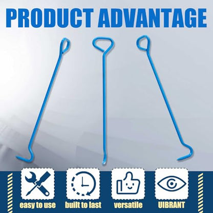 Therwen 2 Pcs 30 Inch Manhole Cover Hook Tool, 5/8" Hex Alloy Steel, Blue - color: Blue, size: 30 Inch