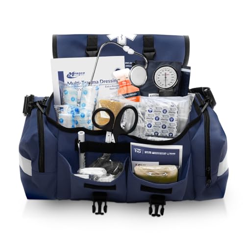MFASCO Trauma Bag First Aid Kit Emergency Response Supplies Blue - color: Blue