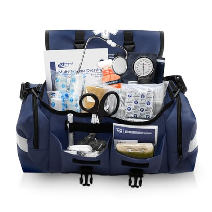 MFASCO Trauma Bag First Aid Kit Emergency Response Supplies Blue - color: Blue