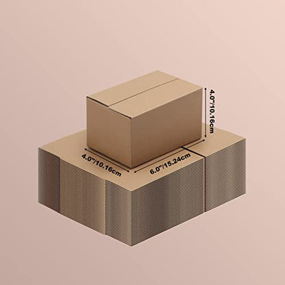 Edenseelake 40 Pack 6x4x4 inches Shipping Boxes Small Cardboard Boxes for Packing, Moving, Mailing, Brown - color: 40 packs（Brown), size: 6x4x4 inch