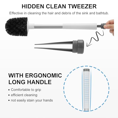 SetSail Toilet Brush and Holder, Self Closing Lid Toilet Bowl Brushes Holder and Extra Long Handle Ventilated Toilet Brush Set for Bathroom Cleaning, Nylon Bristles, White & Grey - color: White & Grey, size: 1 pack