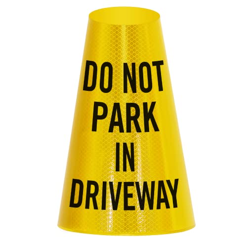 SmartSign “Do Not Park in Driveway” Bright Reflective Cone Message Sleeve, [Cone Not Included] - color: Do Not Park in Driveway, size: Pack of 1