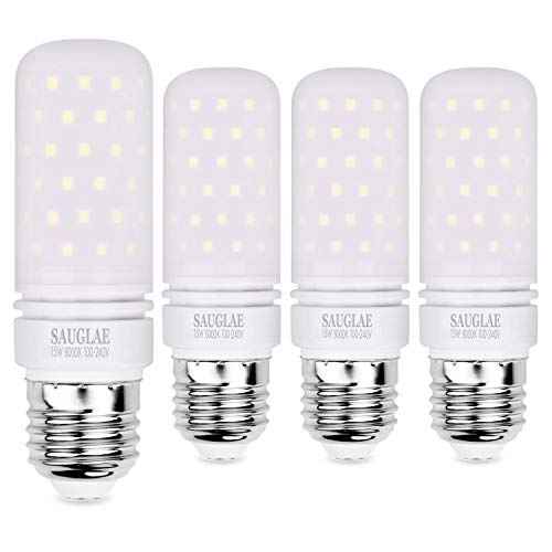 LED Light Bulbs 15W, 120W Incandescent Bulbs Equivalent, 1500Lm, 6000K Daylight White, E26 Large Edison Screw Corn Bulbs, Pack of 4 - color: Daylight White E26