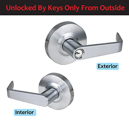 Hospital Storeroom Door Handle Lock Set with Satin Chrome 26D Finish and Heavy Duty Grade 2 Handle Lever,GRD2-74ST-1P - size: STOREROOM（2-3/4 IN Backset)