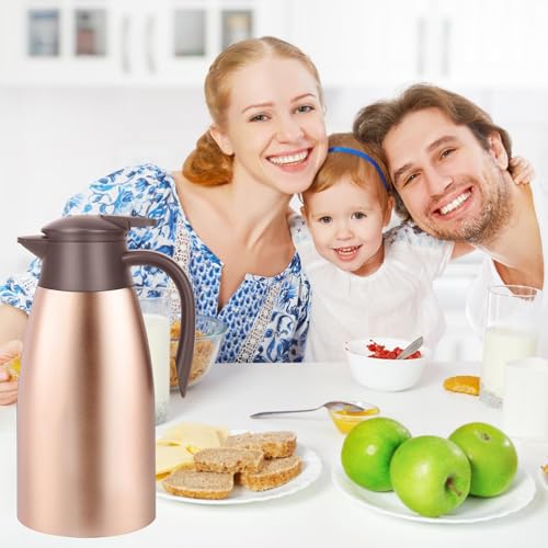 68oz Coffee Carafe Insulated, Airpot Thermal Coffee Carafes for Keeping Hot - color: Champagne Gold