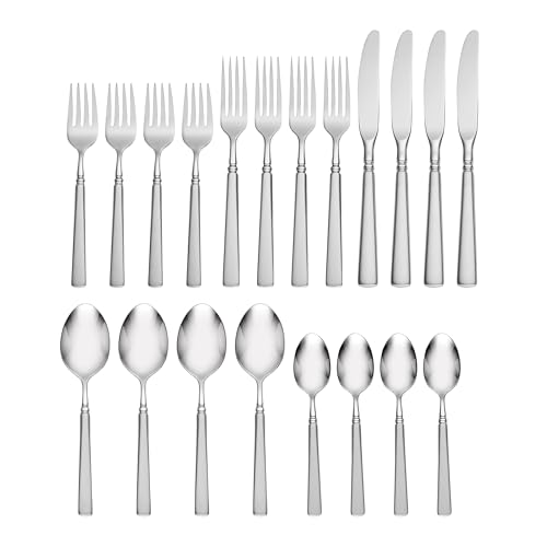 Oneida Flatware Easton Satin 18/10 Silverware Set for 4, 20-Piece (Satin) - style: (Satin) 20-Piece Set for 4