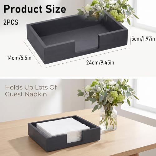 2 Pack Paper Towel Dispenser Countertop, Wooden Napkin Holder