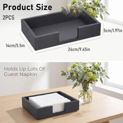 2 Pack Paper Towel Dispenser Countertop, Wooden Napkin Holder
