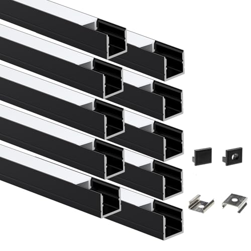 LED Strip Light Aluminum Channel for Wood Slat Wall Panel - size: 6x1m