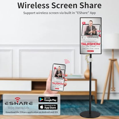 15.6" Digital Signage Display with Adjustable Stand - color: Black, size: 4+64
