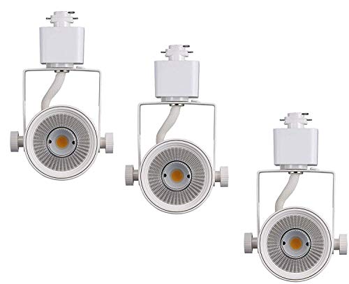 CLOUDY BAY 8W Dimmable LED Track Light Head,CRI90+ Day Light 5000K,Adjustable Tilt Angle Track Lighting Fixture,40° Angle for Accent Retail,White Finish,Halo Type- 3 Pack - color: 5000k Day Light | 3 Pack
