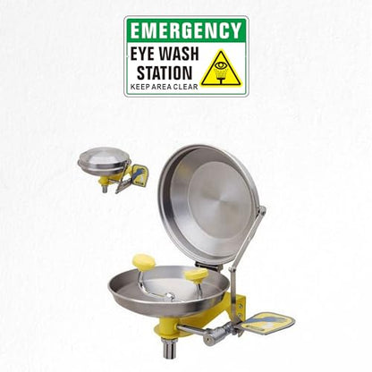 Eye Wash Station Sign, (2 Pack) Self Adhesive Rust Free and Reflective Aluminum Metal Signs Sticker for Wall, Indoor Outdoor Use (9 x 6 inches, Green/White) - color: Green /White