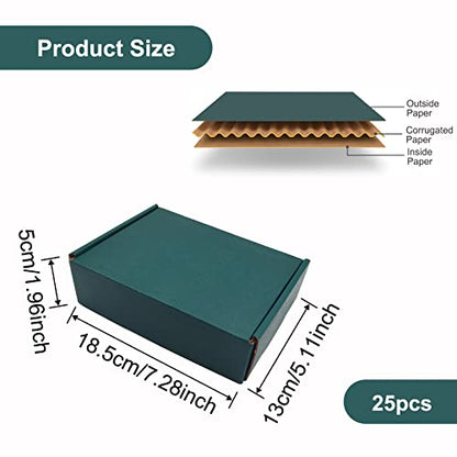 Green Recyclable Cardboard Small Gift Mailer Boxes for Shipping Packaging Craft Gifts Giving Products (25 Pack, 7.2 x 5.2 x 2 Inch) - color: Green, size: 7.2 x 5.2 x 2 Inch