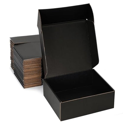 9x9x3 Black Shipping Boxes for Small Business, Packing, 25 Pack - color: Black, size: 9x9x3 inch