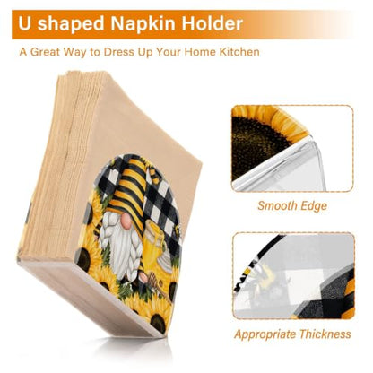 Bee Dwarf Sunflowe Napkin Holder Acrylic Tissue Dispenser - color: Bee Dwarf Sunflower