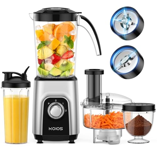 KOIOS 4-in-1 Blender/Food Processor Combo Max 1000W, Dishwasher Safe
