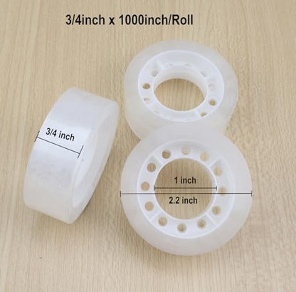 Desktop Tape Dispenser,1 Pack Green Tape Dispensers with 12Rolls Transparent Tape, for Packaging in Office,Restaurant, Flower Shop,Cake Shop (Green) - color: Green