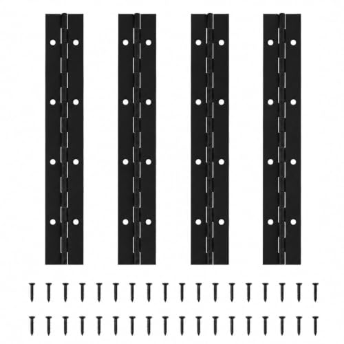 8" Piano Hinges, 4‑Pack 304 Stainless Steel Continuous Type, Black - color: Black, size: 8INCH-4PCS