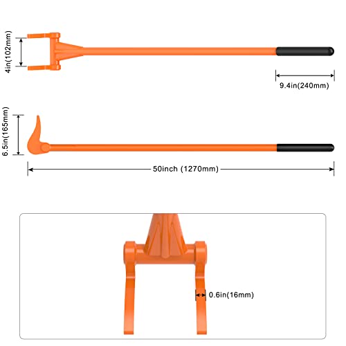 Insaga Fully Welded Pallet Buster 50''All-Steel Handle Pallet Breaker Heavy Duty Industrial Deck Board Removal Tool, Non-Slip Grip Pallet Pry Bar for Efficient and Effortless Board Removal - color: 50''- Thick 3mm Handle