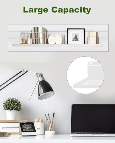 4 Pack 17 x 8 Inch Slatwall Shelves, White - style: 4 Pack White