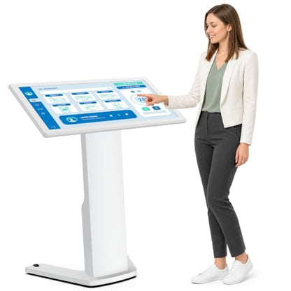 43" Touch Screen Kiosk, Interactive Floor Standing Digital Signage Display, FHD Self-Service Information Terminal with Dual Speakers for Retail, Restaurants, Malls & Advertising - size: 43 Inch